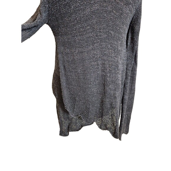 Eileen Fisher Vintage Sweater Layered Asymmetric Sweater Vneck Bluegray Sz M/L - Picture 2 of 8